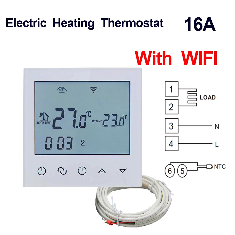 Vancoo Smart Thermostat 220V for Electric Heating Thermoregulator Wifi Underheating Temperature Controller Work with Beok APP: Default Title