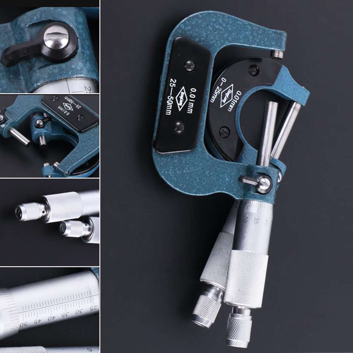 0-25mm/25-50mm 0.01mm Digital Outside Micrometer Electronic Micrometer Gauge 0.01mm Digital Caliper Measuring Tools with Box