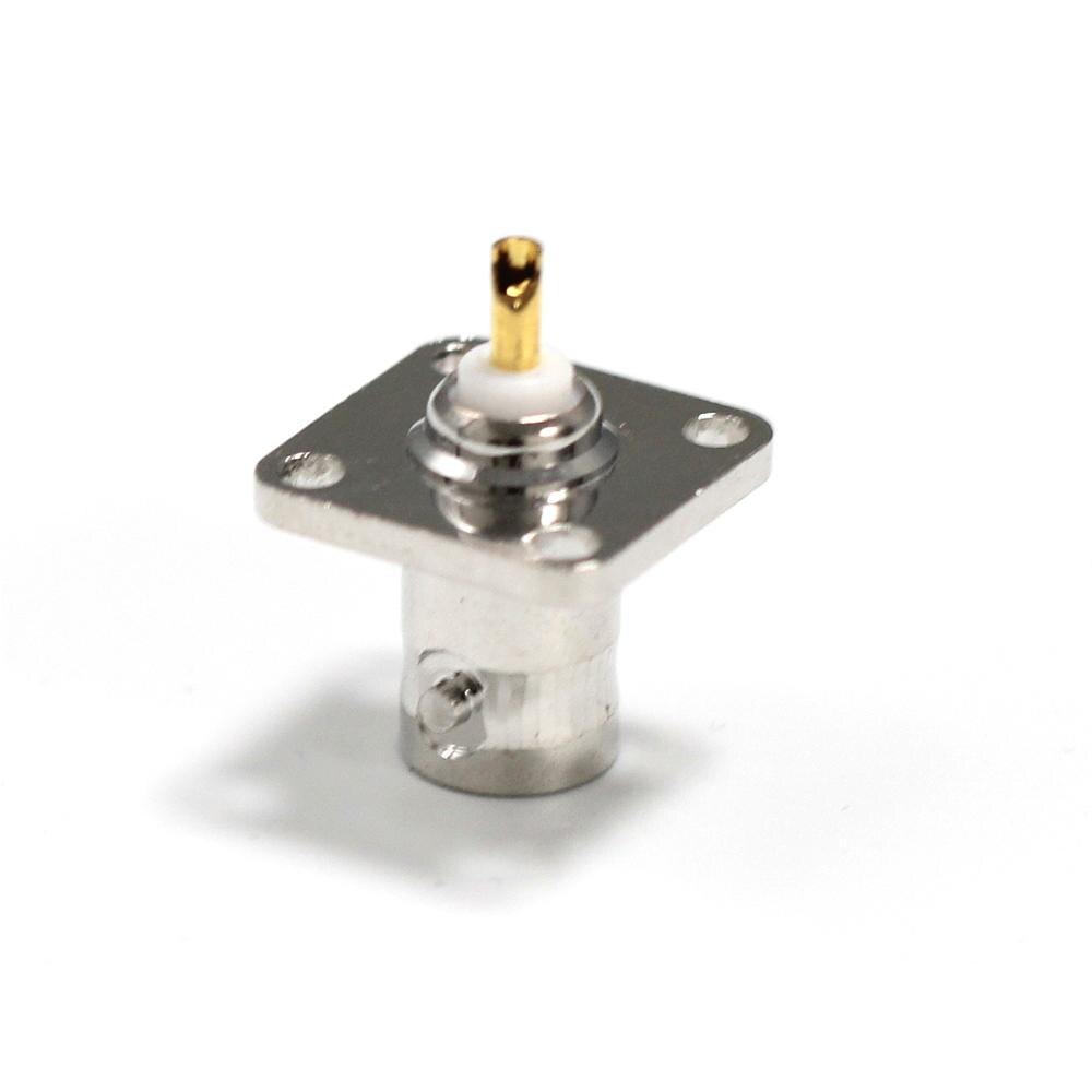 1PC BNC Female Jack RF Coax Connector 4-hole Panel Mount Flange With Solder Cup Straight Terminal