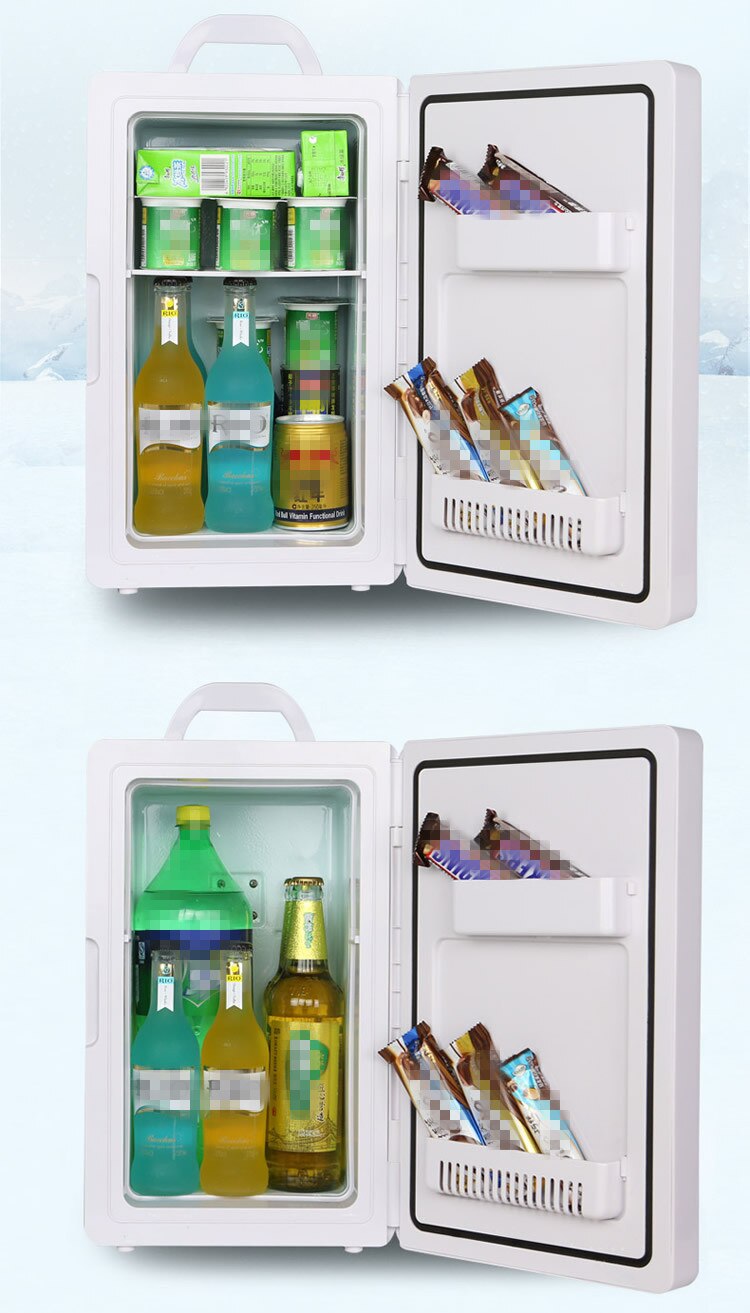 16L Mini Refrigerated Car Fridge / Mini Power Student Dormitory Refrigerated Fridge / Handheld Lunch &amp; Warm Refrigerator