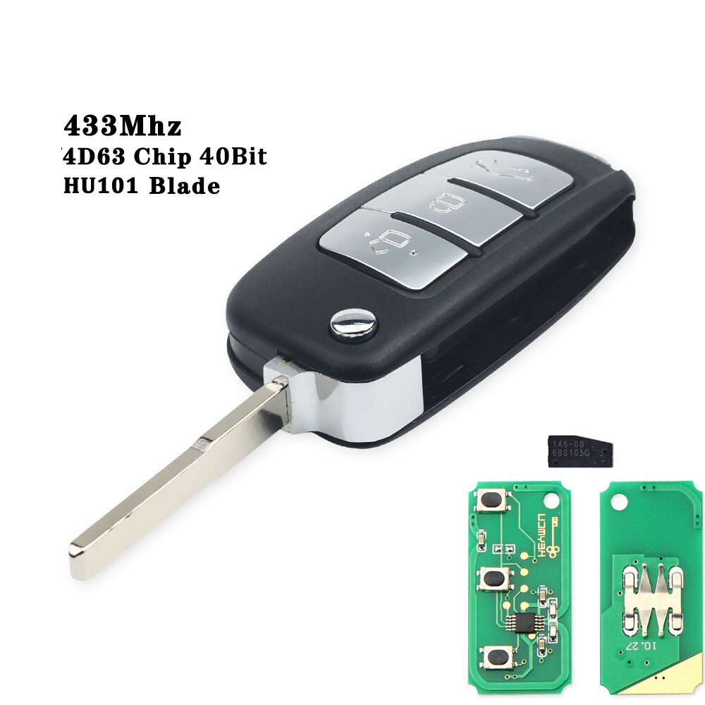 KEYYOU-llave de coche con Chip HU101/FO21, 4D63/4D60, 433MHz, para Ford Fusion, Focus, Mondeo, , Galaxy: Modified 63 Chip 40B