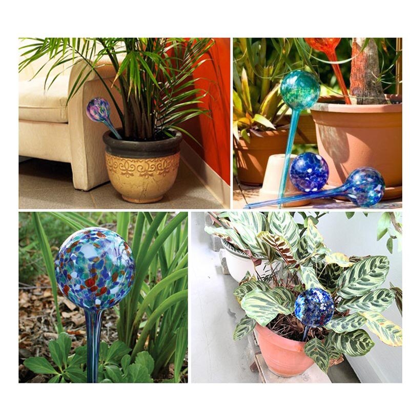 Plant Watering Globes Automatic Watering Globe Mini Decorative Hand-Blown Glass Small Plant Watering Tool NW