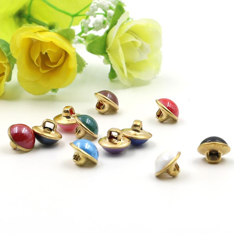 20 stuks 10mm mix kleuren koperen schachtneuzen knoop naaiknopen voor kleding dames overhemdknopen ronde oogbol decoratieve gespen