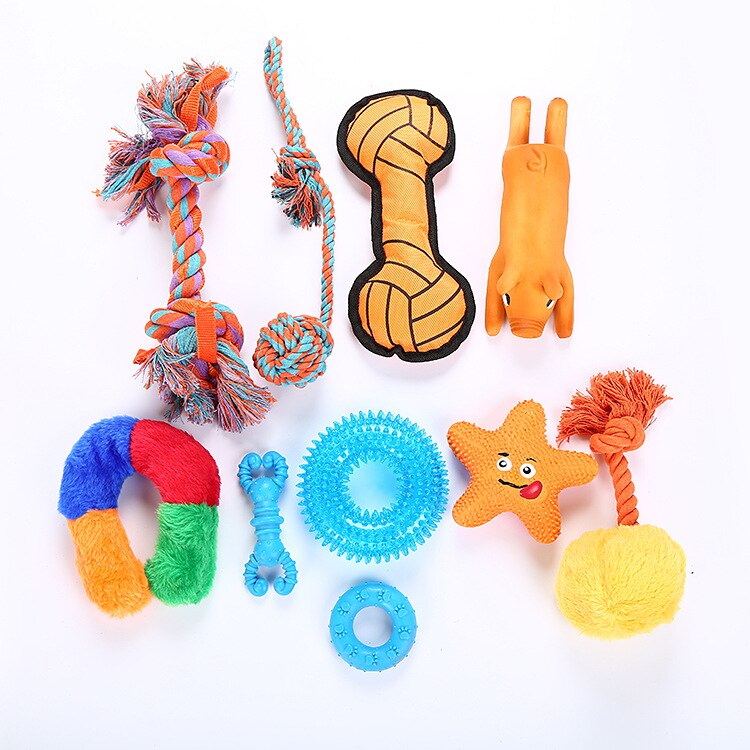 10 Pieces/set Dog Rubber Toy Pet Toy Combination Set Dog Toys Chew Dog Toys TPR Latex Toys Dog Chew Toys Pet Toy