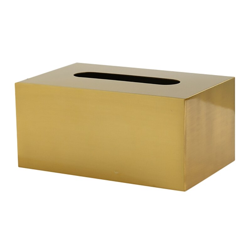 Boîte à mouchoirs en métal, carré, doré, Rectangle, géométrique, maison, bureau, rangement, Organization, salon, décoration de maison moderne, 1 pièce: Café léger