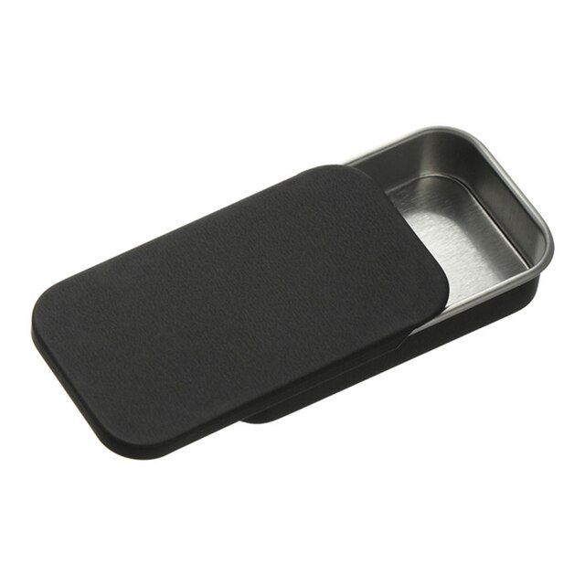 Metal Rectangular Empty Mini Tin Box Bins Jar Hinged Portable Containers Small Storage Tinplate Push Organizer Candy Pill Cases: Orange