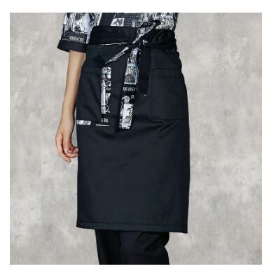 Japanese cuisine apron Man&Woman Restaurant Waiter's apron Sushi apron: Black