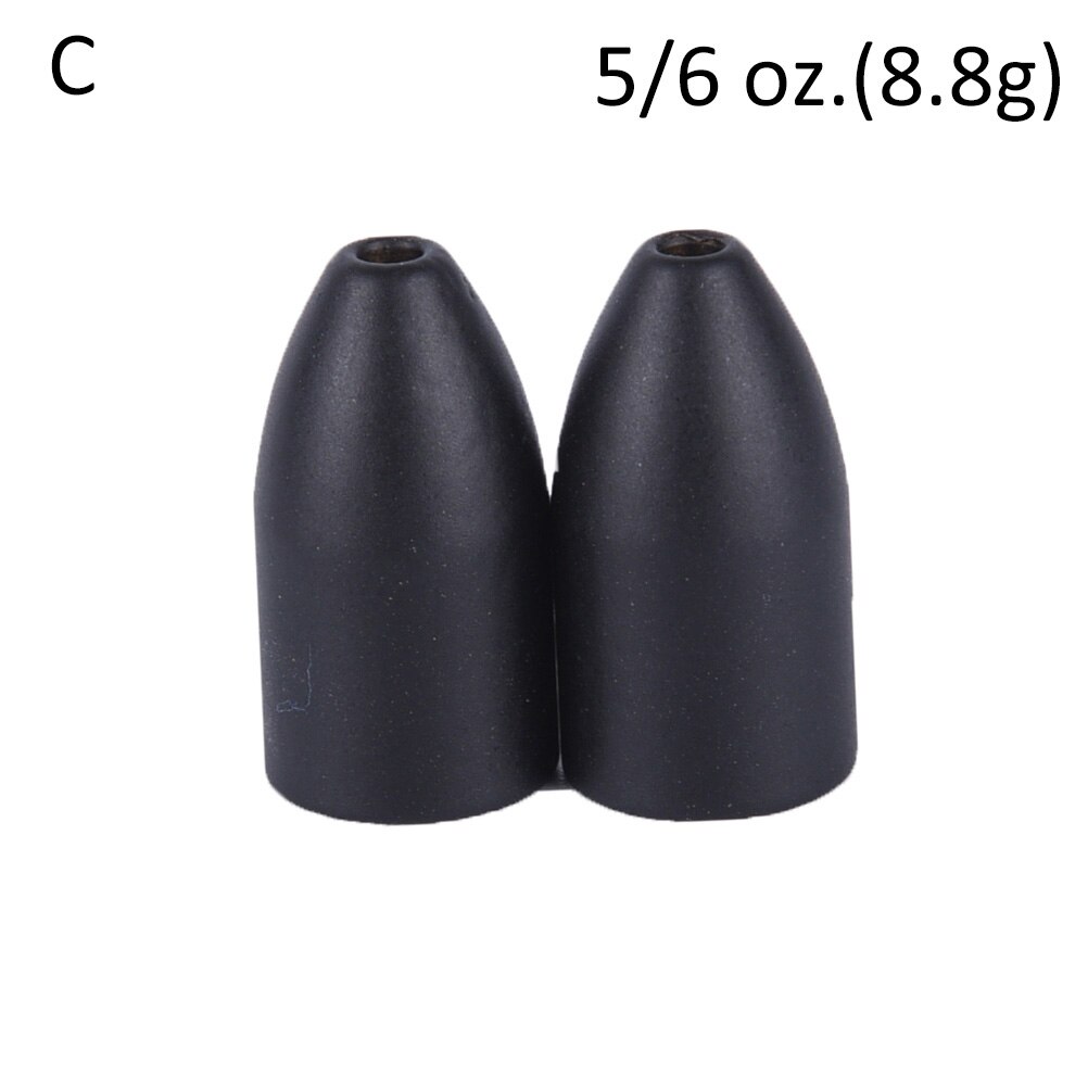 2Pcs 5 Stijl Vissen Sinker Tungsten Bullet Worm Gewicht Flippen Gewicht Vissen Lokken Accessoire S Vissen Accessoire: C