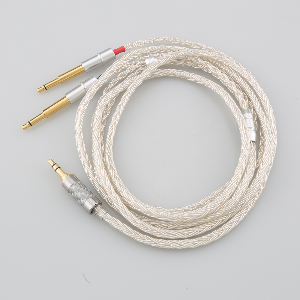 2.5/3.5/4.4/6.5mm Male Plug 16Core 7N OCC Silver Plated Earphone Cable For Meze 99 Classics NEO NOIR Headset Headphone