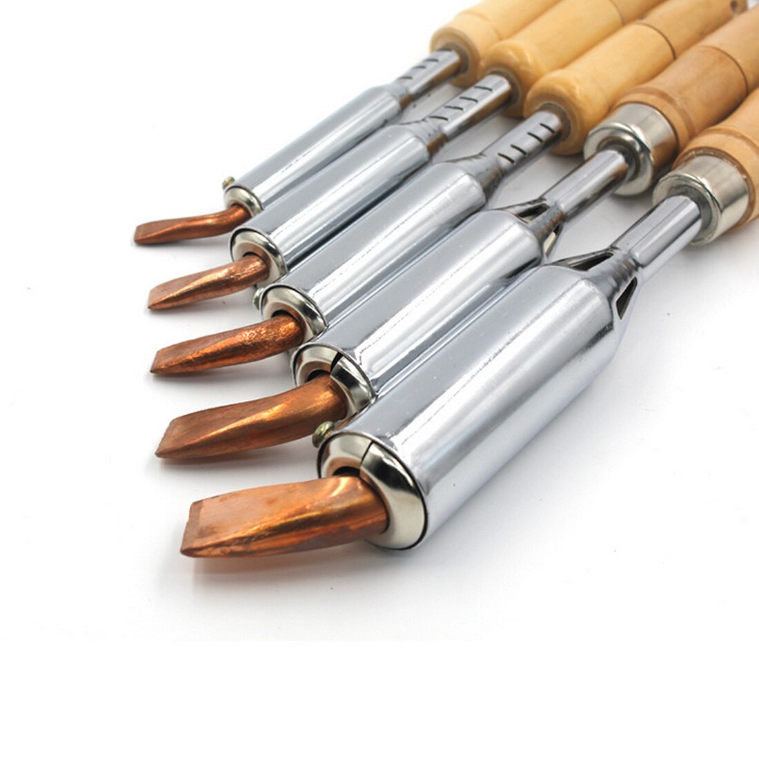 50Hz 220V Soldering Iron Heavy Duty Chisel Point Wooden Handle For Electronic Maintenance Production 75W 100W 150W 200W