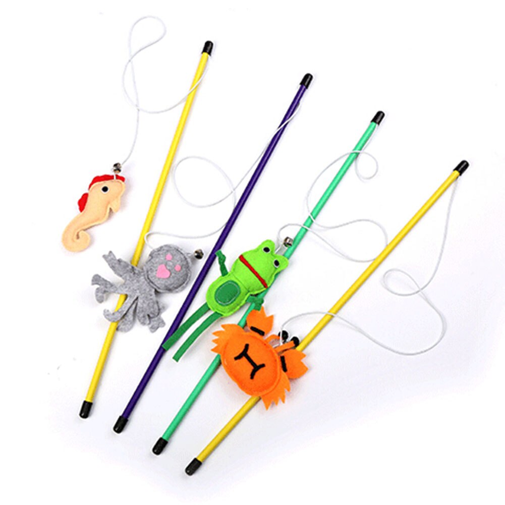1PC zabawna zabawka dla kota kotek zwiastun Stick z dzwoneczkami interaktywne pióro zwierzę domowe gra pręt szczeniak zabawka na drucie różdżka artykuły dla zwierząt