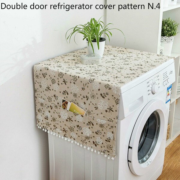 SLSHLYJ Good 70 * 170cm household cloth dust cover multifunctional dust cover double door refrigerator dust cover: Refrigerator cover 4