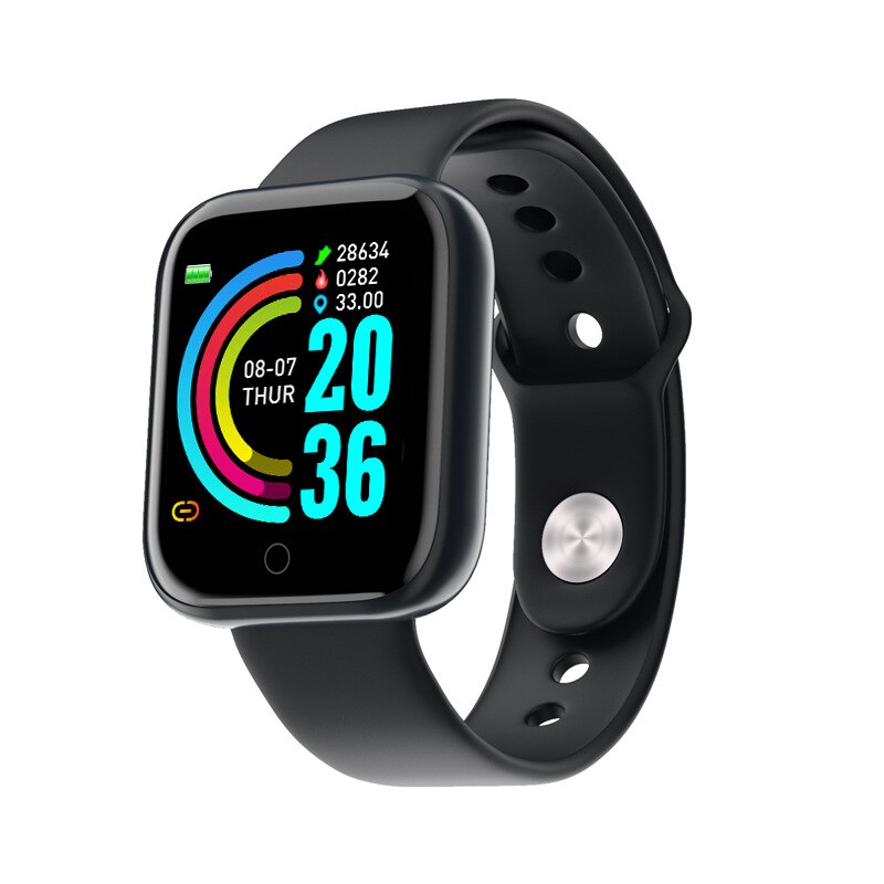 Smartwatch Y68 - Pulsmåler & Blodtryksmåler - Fitness Tracker Bluetooth - Android/iOS: Sort
