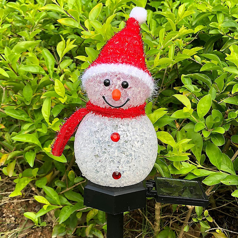 Solar Light Outdoors Garden Decoration Christmas Snowman Home Christmas Ornaments for Year 2022 Landscape Lawn Lamp