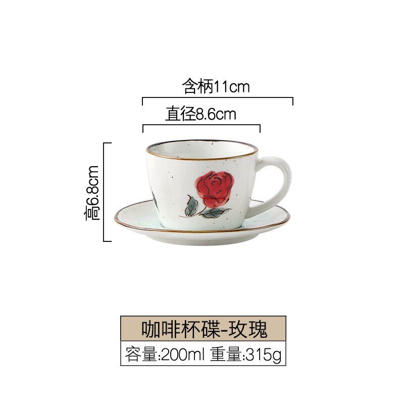 Retro Lemon Ceramic Coffee Cups and Saucers Set Japanese Cup Afternoon Cup: C cup saucer set