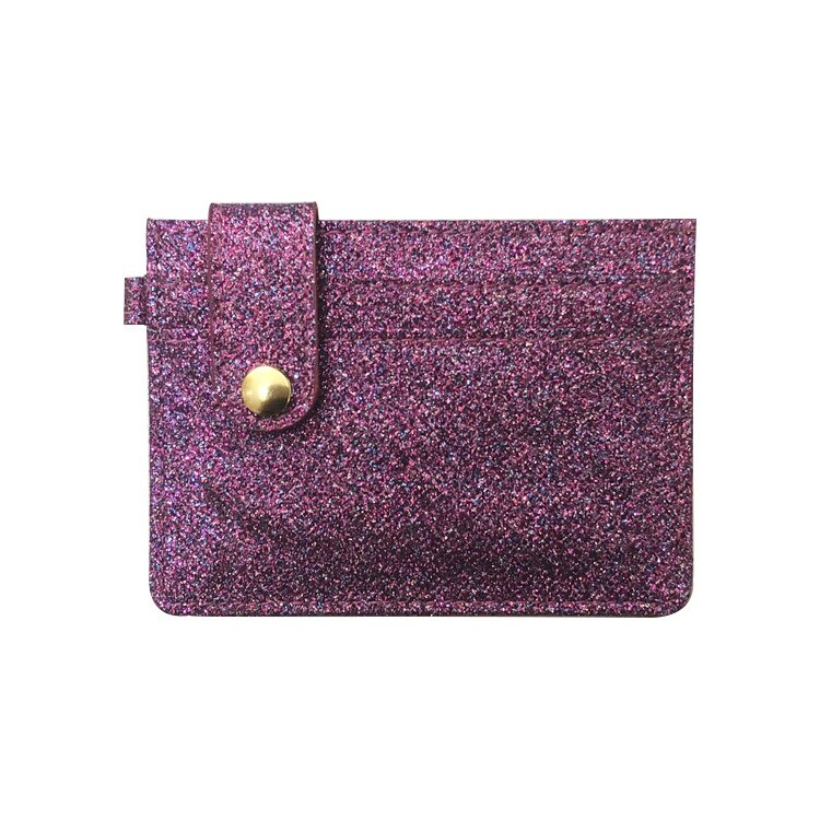 Funda universal para tarjetas de mujer y hombre, fina, con hebilla, para tarjetas, chica, rosa brillante: purple