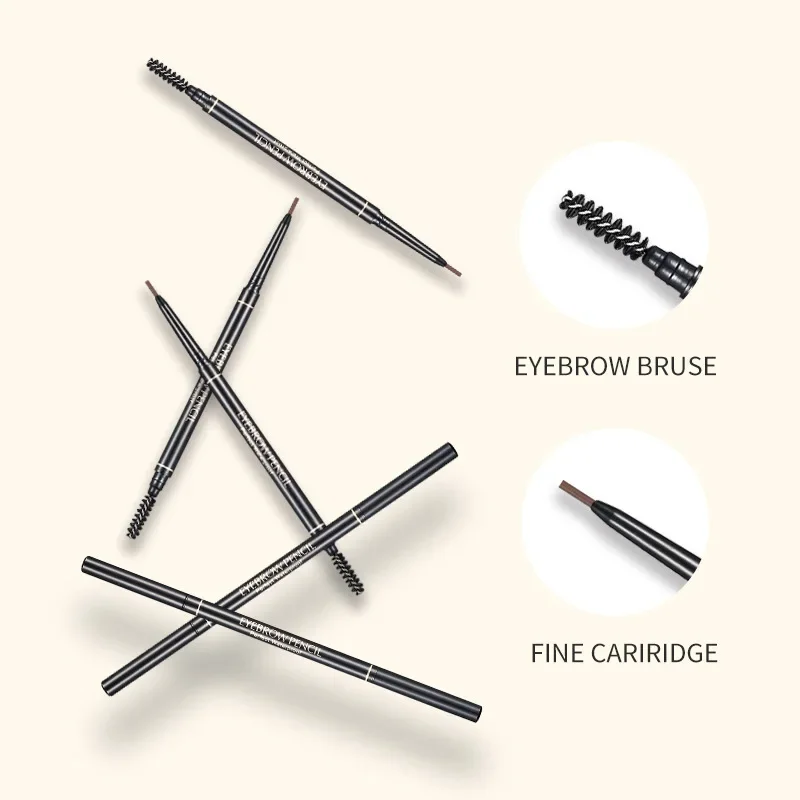 1,5 mm feiner Augenbrauenstift mit Doppelkopf-Automatikrotation, einzeiliger Augenbrauenstift, wasserfest und make-up-freiem Make-up-Stift