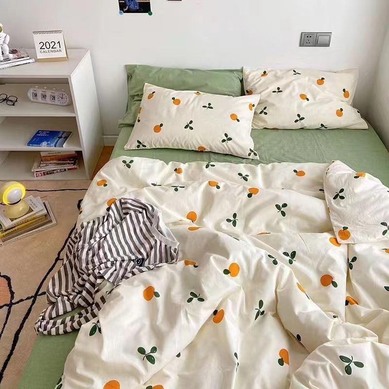 Romantische Bettwäsche einstellen Blumen- eins Stil Bettbezug Flache Blatt mit Kissenbezüge Einzigen Königin Volle Größe Jungen Mädchen Koreanischen Bett leinen