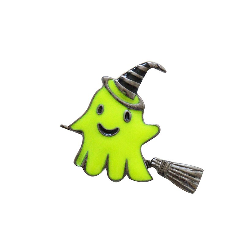 Schattige lichtgevende spookspelden en broches halloween revers kroon hoeden rugzak badge kinderen volwassenen jeans jas jas decoratie sieraden: 6