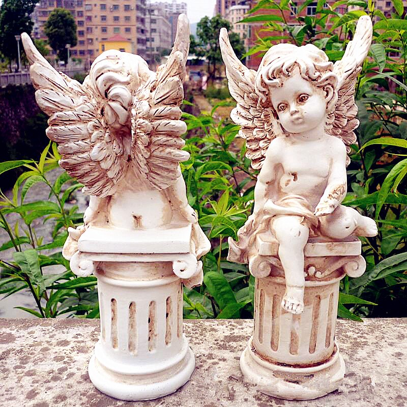 Buste cupidon, Statue d'ange mythologie romaine, décoration pour la maison, artisanat en résine, de la saint-valentin, 2 pièces/ensemble, L1929