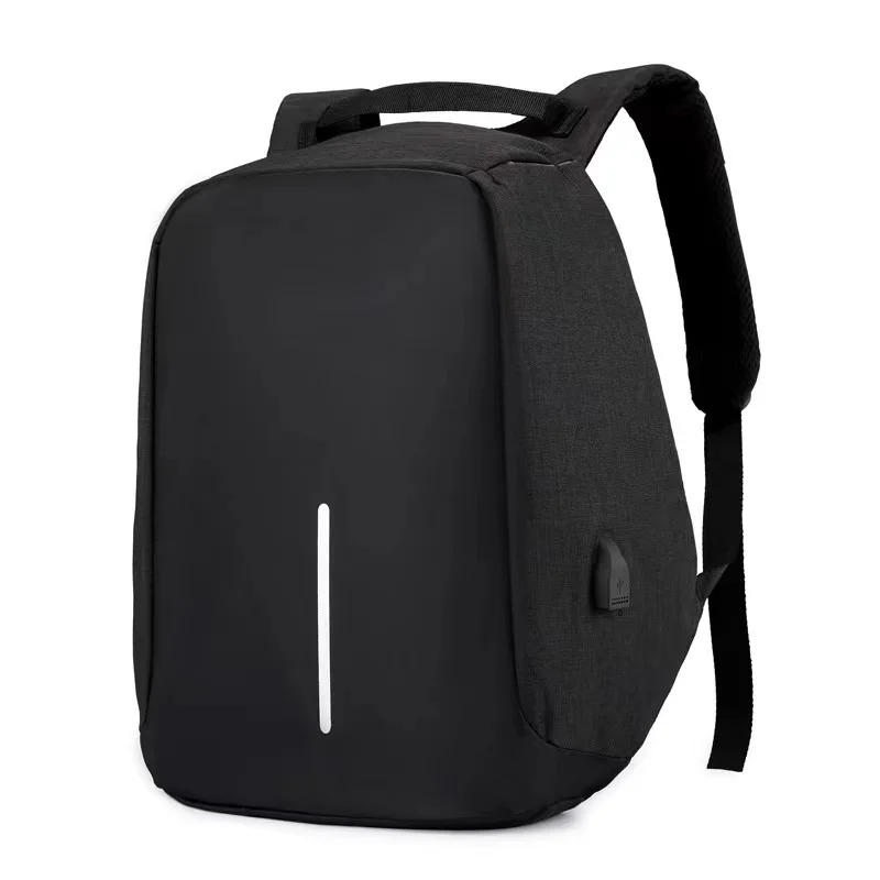 Sac à dos antivol pour ordinateur portable pour hommes et femmes, sac à dos de voyage, grande capacité, charge USB, étudiant universitaire, sacs initiés à l'école: Black