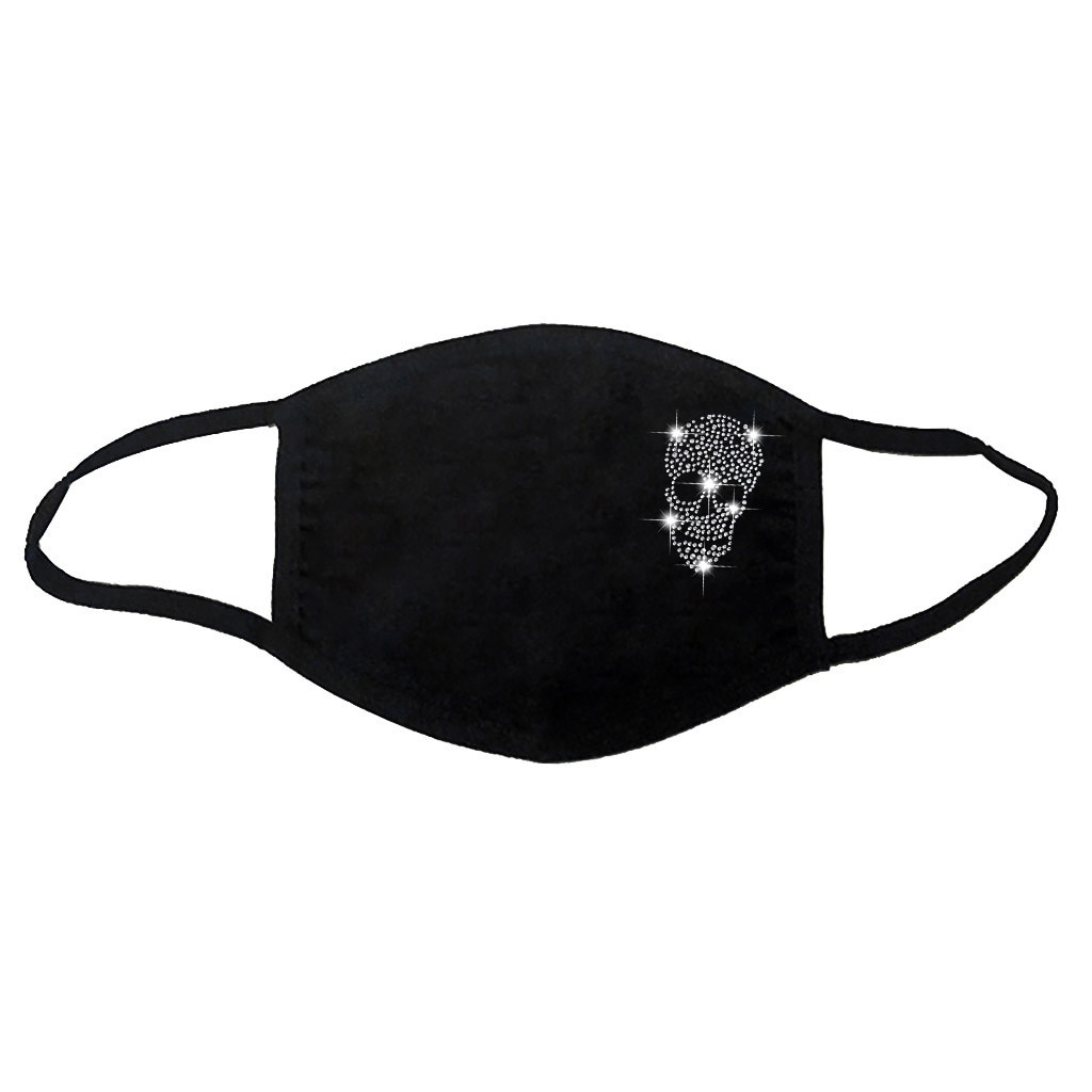 1Pc Christmas Ski Fasemask Adults Black Print Reusable Masque Washable Breathable Mascarillas Balaclava Cap Bandana