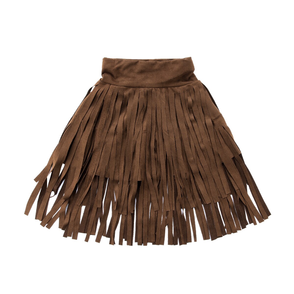 Emmababy barn baby flicka enfärgad tofs grundläggande klassiska prinsess festkjolar sommar: Brun / 3t