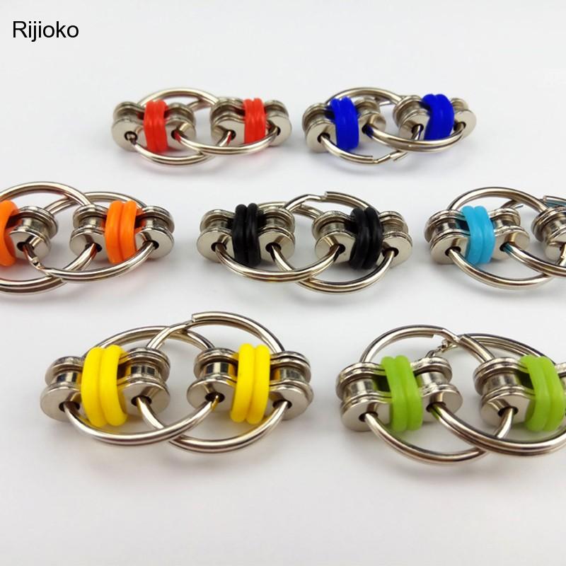 Puzzel Zintuiglijke Speelgoed Autisme Relief Fietsketting Fidget Toy Anti-Stress Speelgoed Set Anti-Stress Fine Tuning Sleutel metalen Ring