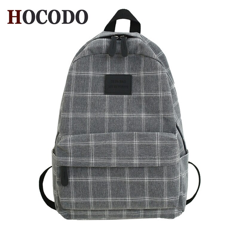 Hocodo Plaid Vrouwen Rugzak Student Leuke Schooltas Rugzak Vrouwelijke Mochilas Feminina Schooltassen Voor Tiener Girs Canvas Tas