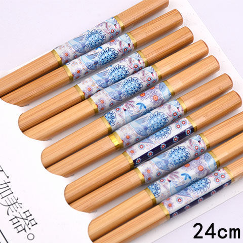 Creativo marmorizzazione 5 paia bacchette riutilizzabili fatti a mano in bambù giapponese bastoncini di legno Set Sushi cibo posate cinesi naturali