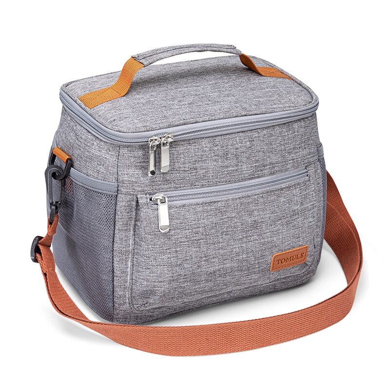Tomule Thermische Mittagessen Tasche für Frauen freundlicher Männer Kühler Taschen Picknick Tragbare Taschen Wasserdicht Isolierte Pack Schwarz: TML-L002-02