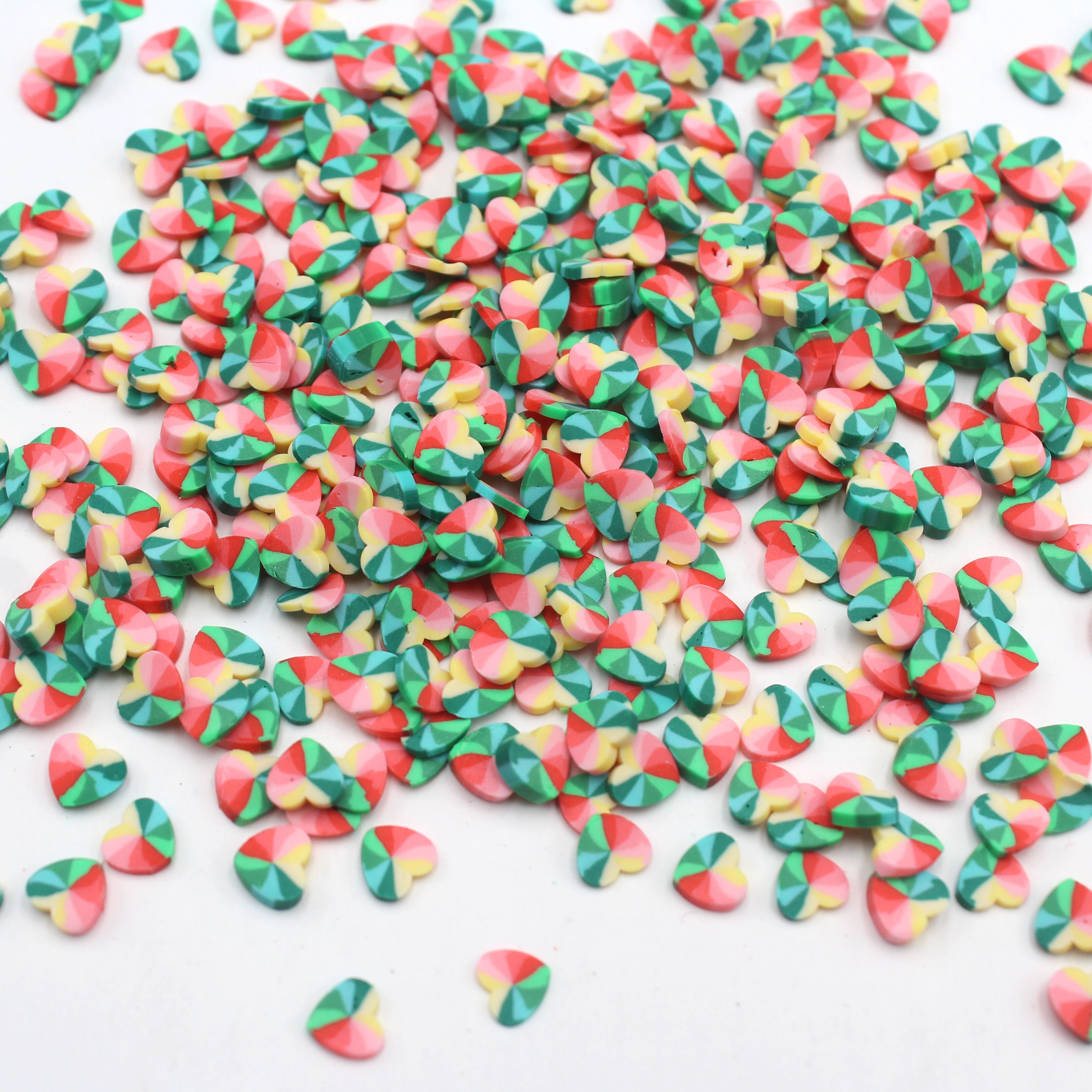 100 G/partij Polymer Clay Kleurrijke Liefde Hart Plakjes Sprinkles Voor Diy Ambachten Vullen Decoratie Accessoires