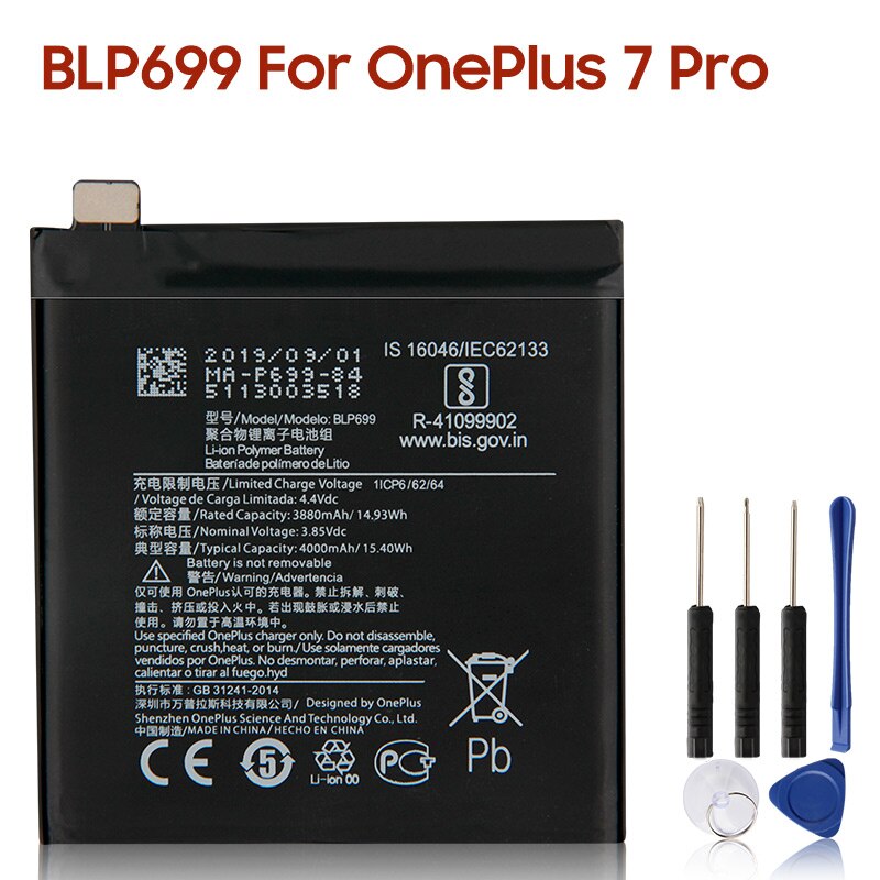 Original Ersatz Batterie BLP637 BLP685 BLP699 BLP743 BLP745 Für OnePlus 1 2 3T 5 5T 6 6T 7 7 Pro 7T 7T Pro Telefon Batterien: For OnePlus 7 Pro