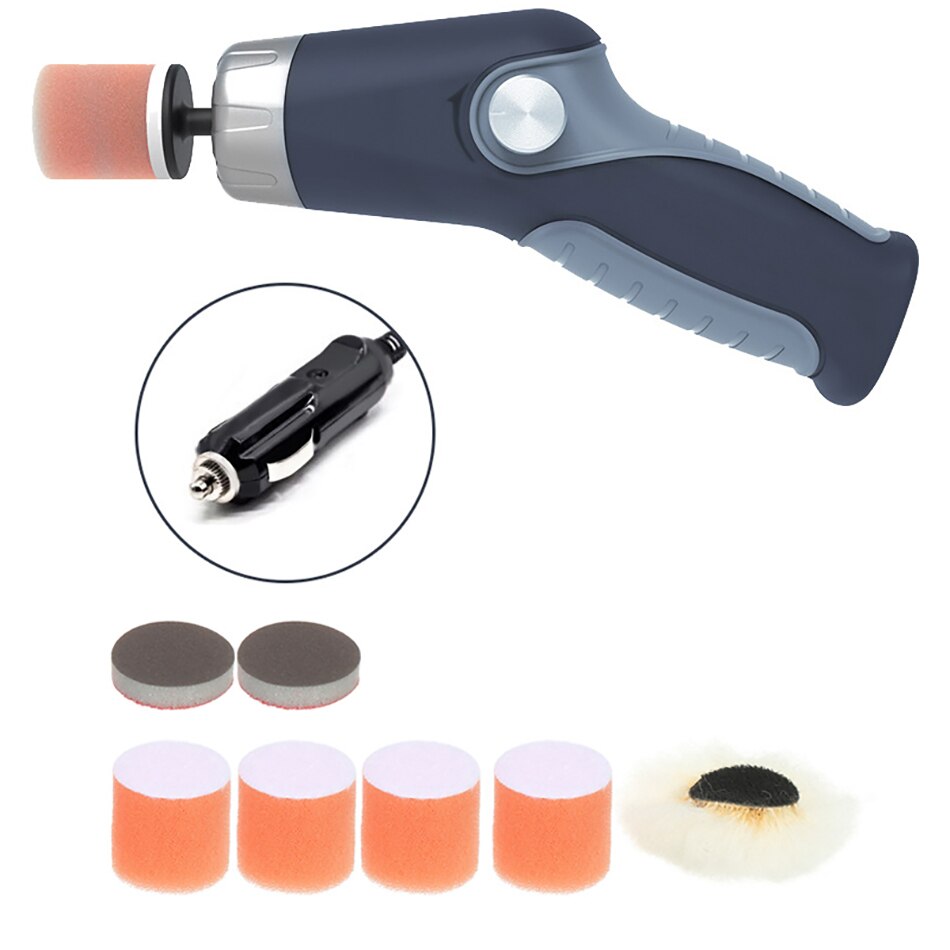 Car Electric Polishing Machine Cleaning Waxing Sealing Glaze Machine Car Surface Scratch Repair Tool: Car charger gray