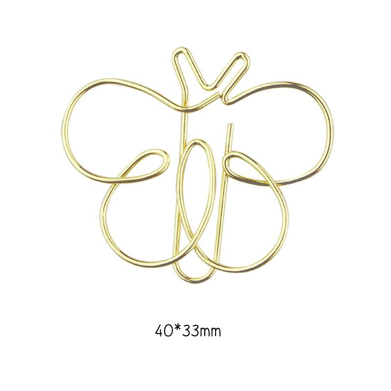 Pince à papier en forme de papillon Rose or, Mini épingle mignonne, épingle créative, accessoires de Table de bureau, Clips métalliques pour planificateur: gold color