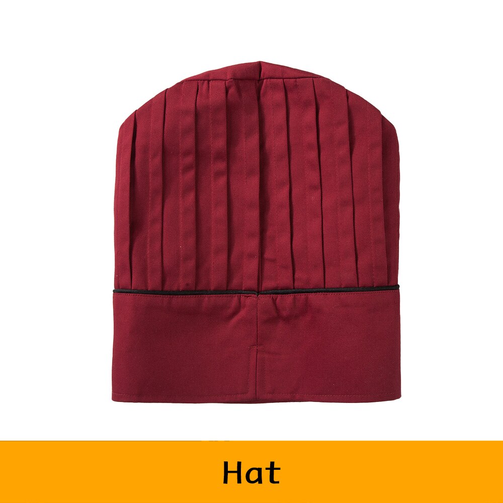 Chef Hat Gorro Cocinero Kitchen Baker Elastic Hat Hotel Catering Cooking Cap Striped Plain Hats Waiter Working Caps: Red