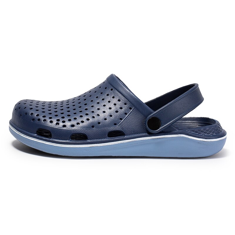 Mannen Sandalen Crocks Literide Gat Schoenen Crok Rubber Klompen Voor Mannen Unisex Tuin Schoenen Crocse Adulto Cholas Hombre Mannen Sandalen: blue / 44