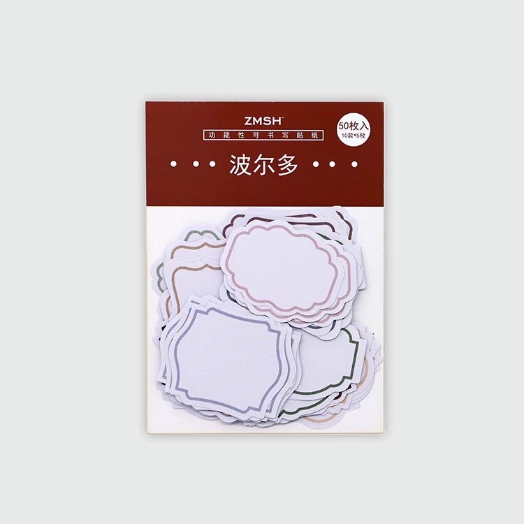 50Pcs/pack Vintage Writable Note Sticker Pack DIY Decorative Scrapbook Adhesive Labels Stickers Flakes Journal Supplies: 5