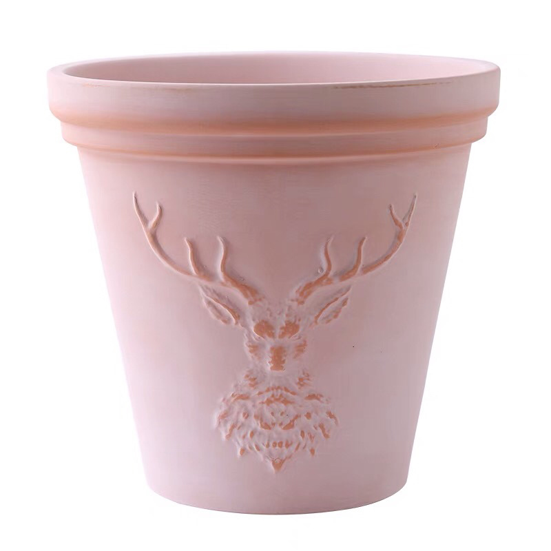 Red Pottery Pot Outdoor Flower Pots Breathable Rose Succulent Plant Planters Garden Supplies: Navy Blue