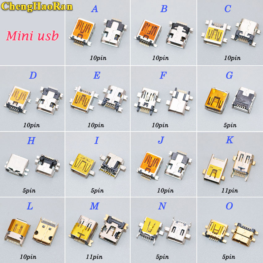 ChengHaoRan 1 stücke 5pin 10pin 11PIN Mini USB jack Typ B Weibliche SMT SMD Buchse Connector aufladen port MP3 MP4