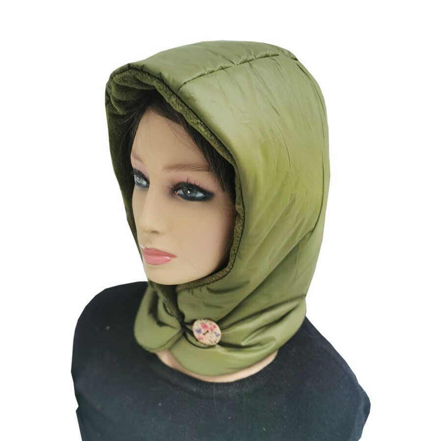 Ultralet udendørs dunhat kvinder vandtæt let vinter pufhals varm vindtæt hætte øredækkende hætte