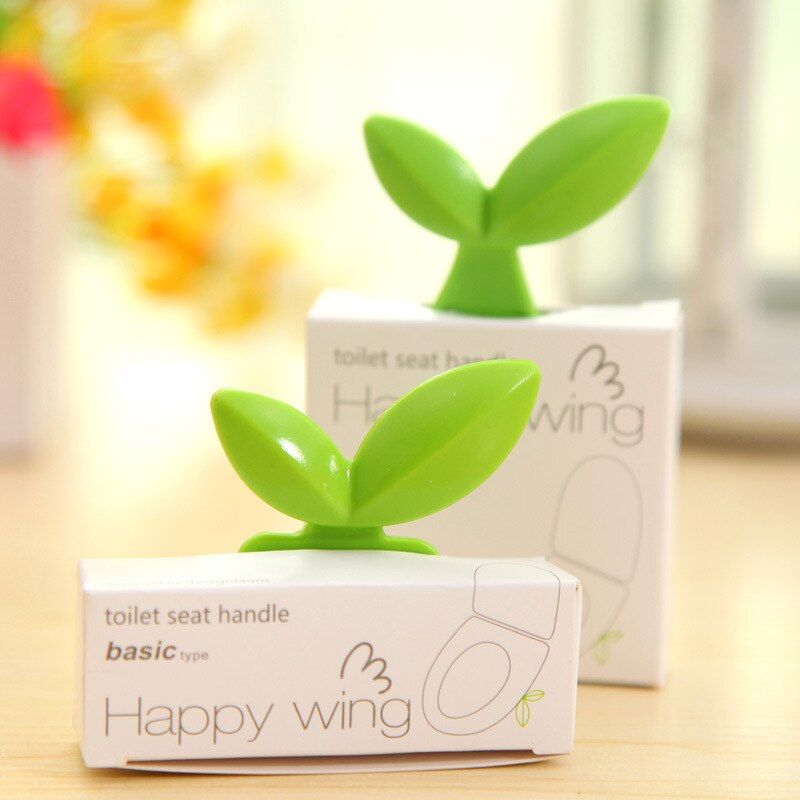 2 pcs/set Toilet Seat Lifter Toilet Lid Handle ABS Anti-dirty Paste Natural Leaves Type Cover Flipper for Bathroom