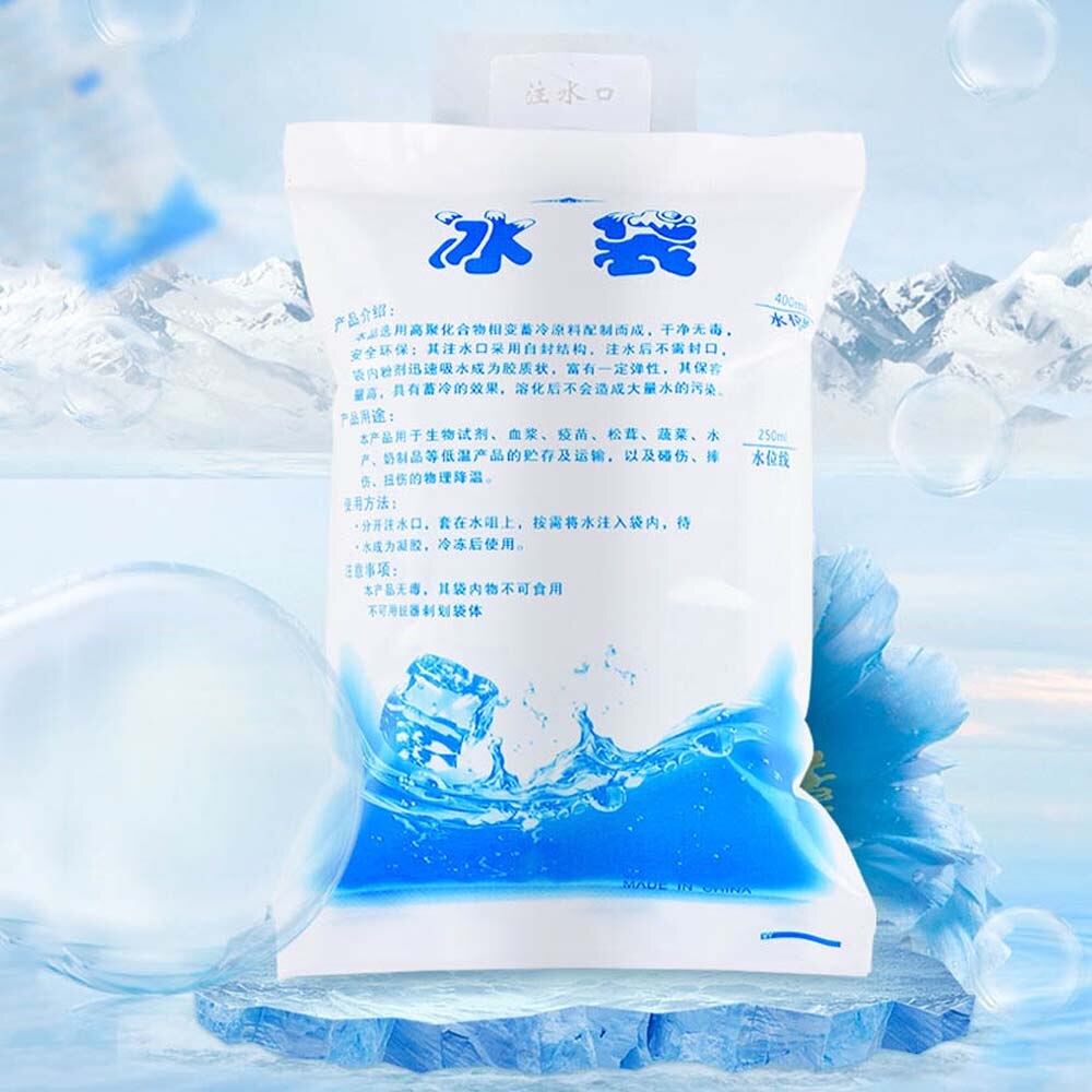 10 Pcs Portable Cold-keeping Cold Pack Reusable Water-filled Ice Bag Fresh-keeping for Refrigerated Food Special
