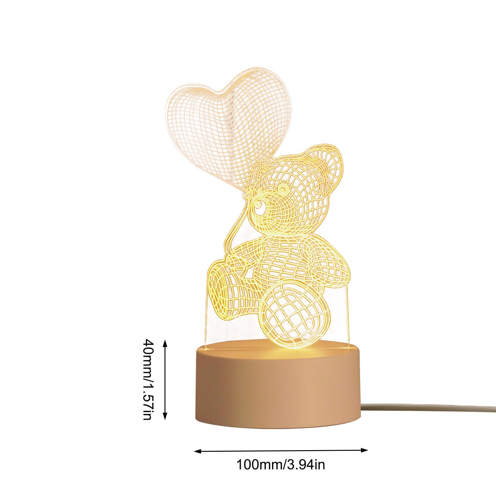 Valentijnsdag Acryl 3D Nachtlampje Innovatieve Nachtkastje Lamp Decoratie Thuis Slaapkamer Nachtlampje