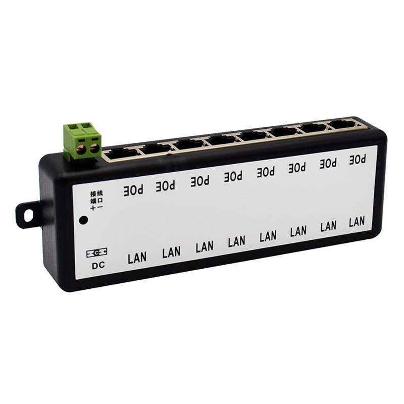 8 Ports Poe Injector Poe Splitter for Cctv Network Poe Camera Power Over Ethernet Ieee802.3Af