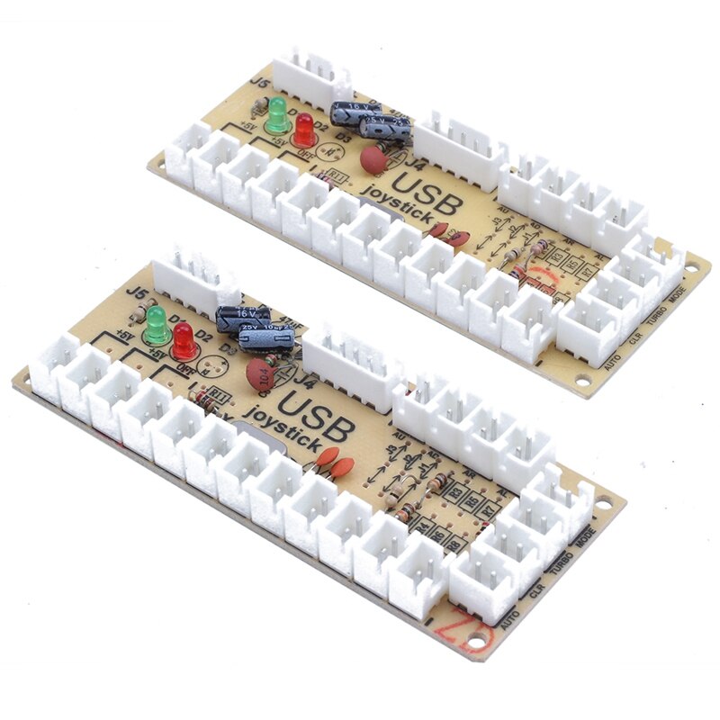 2X Zero Delay Arcade USB ENCODER PC TO JOYSTICK FOR 2PIN JOYSTICK & 4.8MM BUTTON
