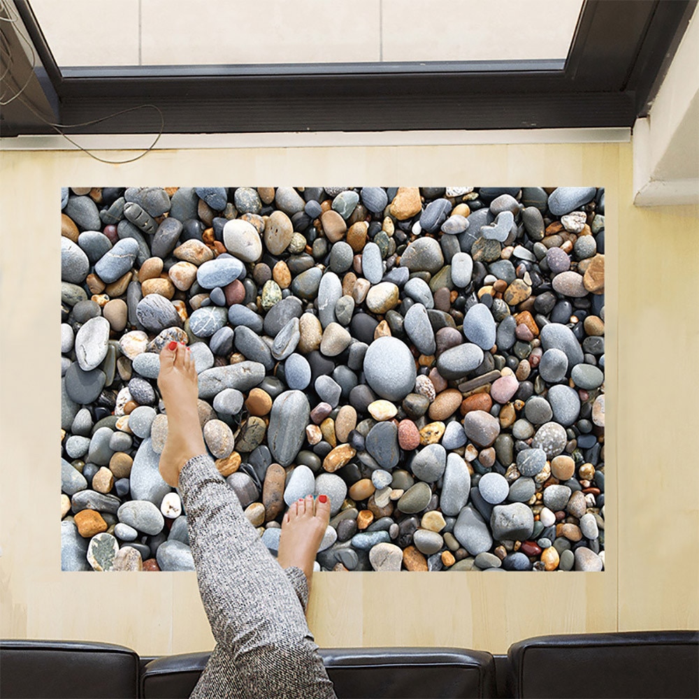 3D suelo empedrado pegatina calcomanías para mural removibles decoración de pared vinilo DIY arte moderno habitación cuarto de baño decoración del hogar 50*70cm