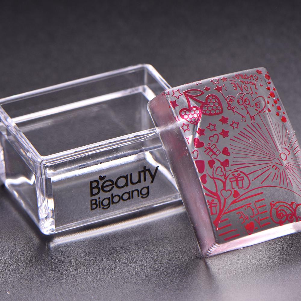 Beautybigbang 1 setti suorakaiteen muotoinen hyytelö silikoni kynsileima kirkas kahva manikyyri leima malli työkalut leimauslaite leimaamiseen
