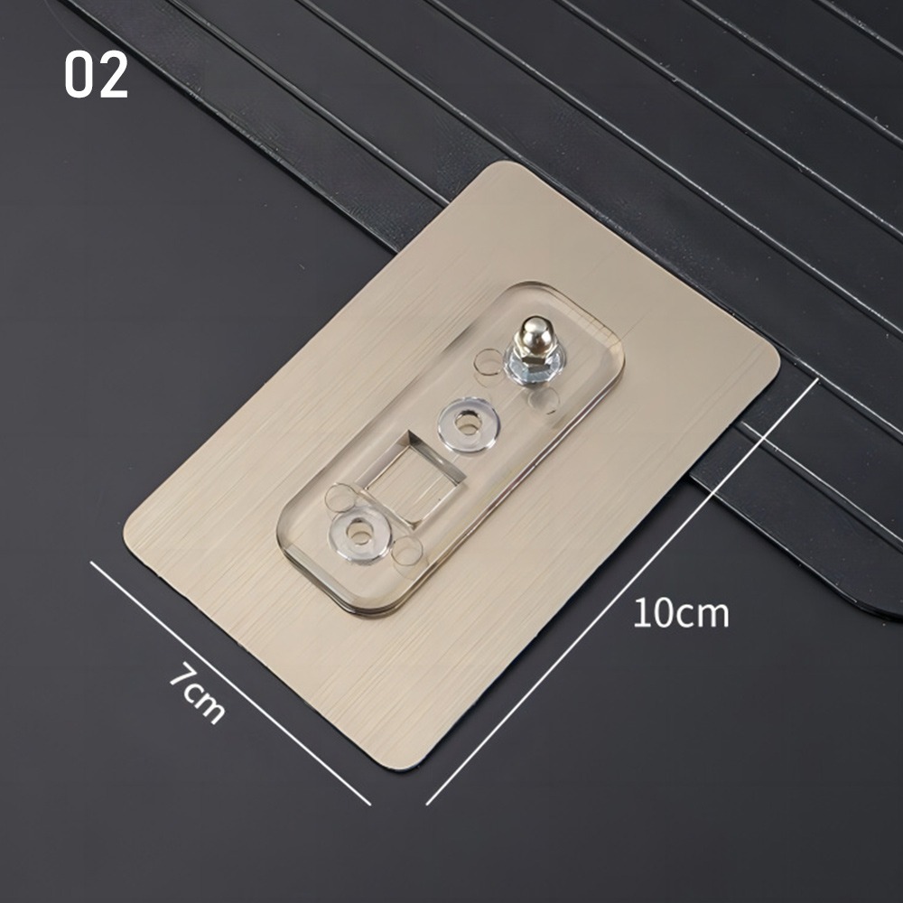Variable Distance Double Hole Screw Sticker Wall Hanger No Punching Traceless Nail Screw Hook Wall Picture Hanger: Light Grey