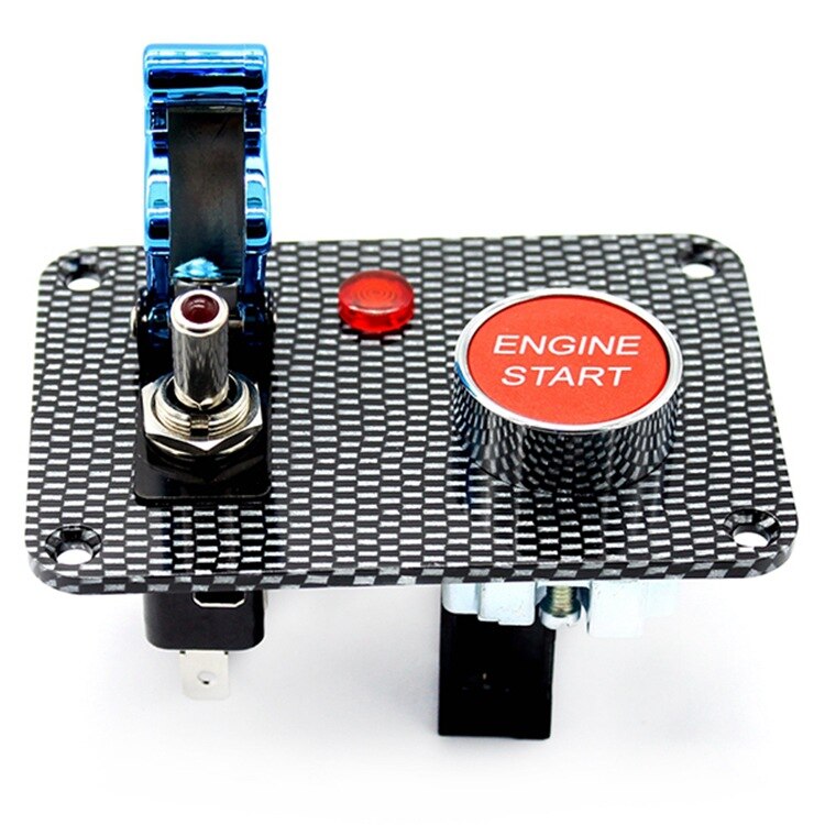 Carbon fiber panel two groups of toggle switch panel 1 carbon fiber aviation cover + 1 ignition switch with light switch